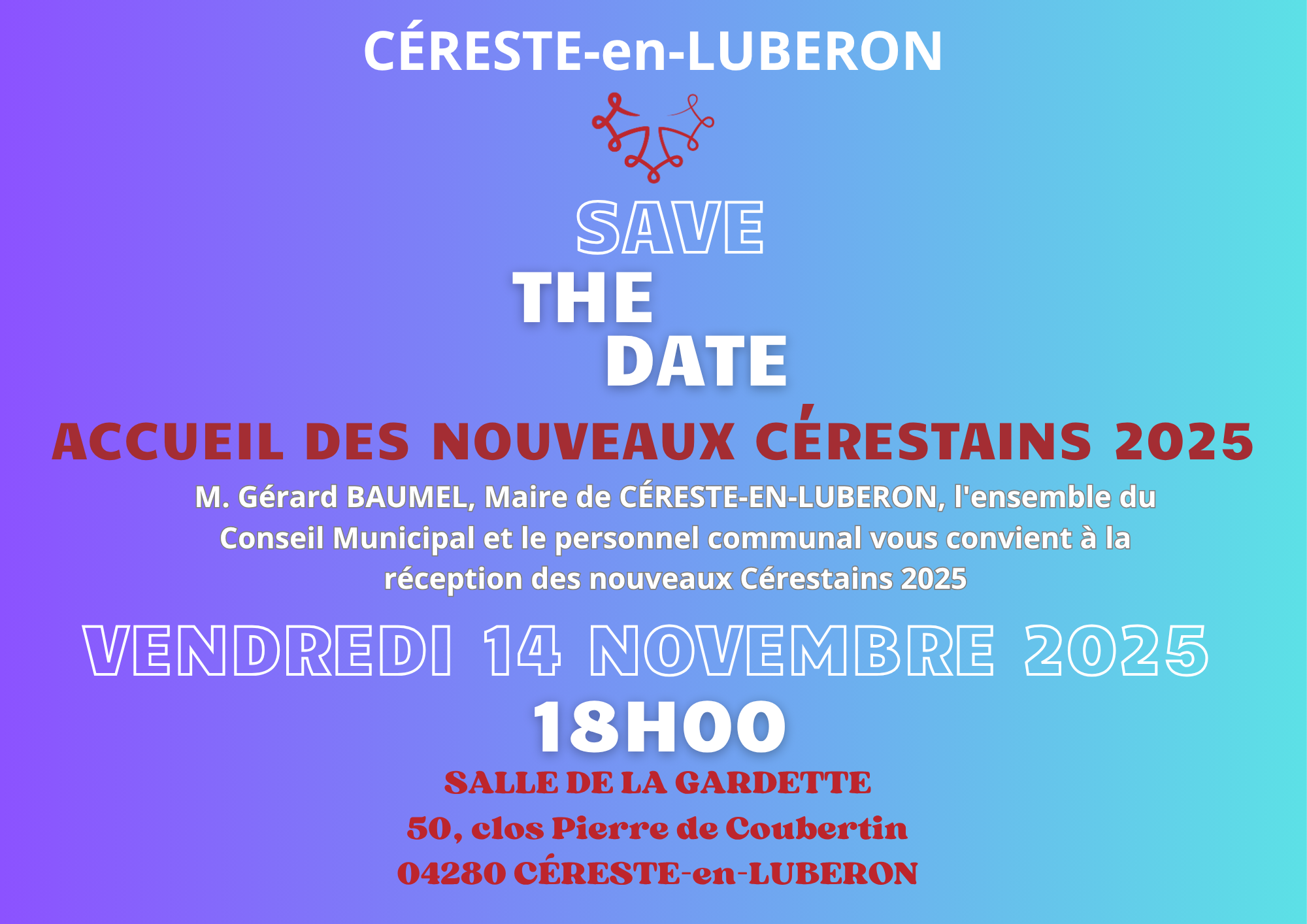 INVITATION DES NOUVEAUX CERESTAINS 2025